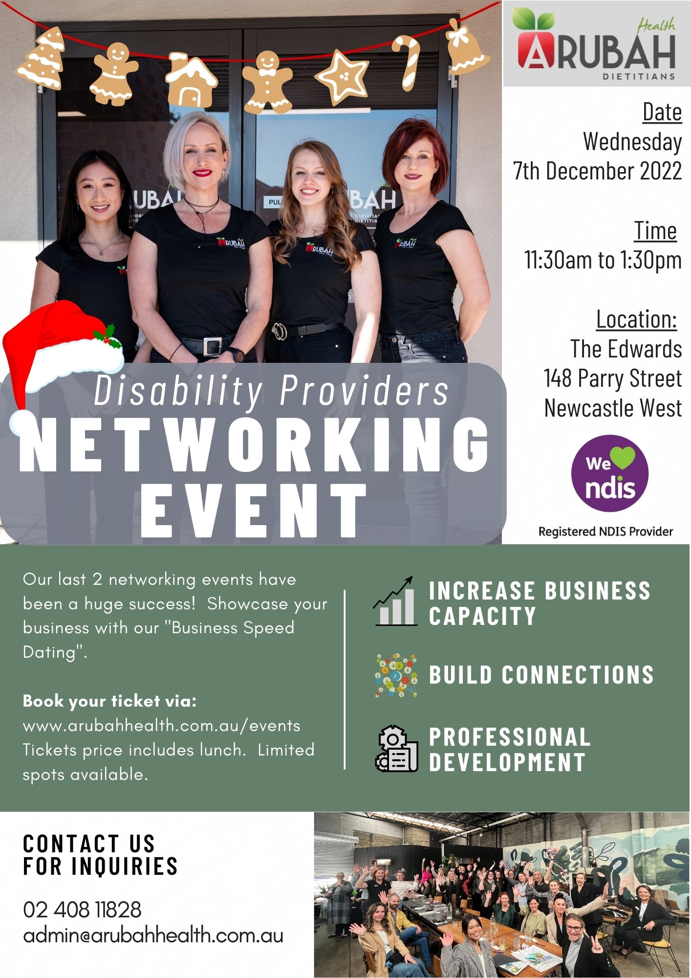 Disability Providers Networking Event December Arubah Health Dietitians